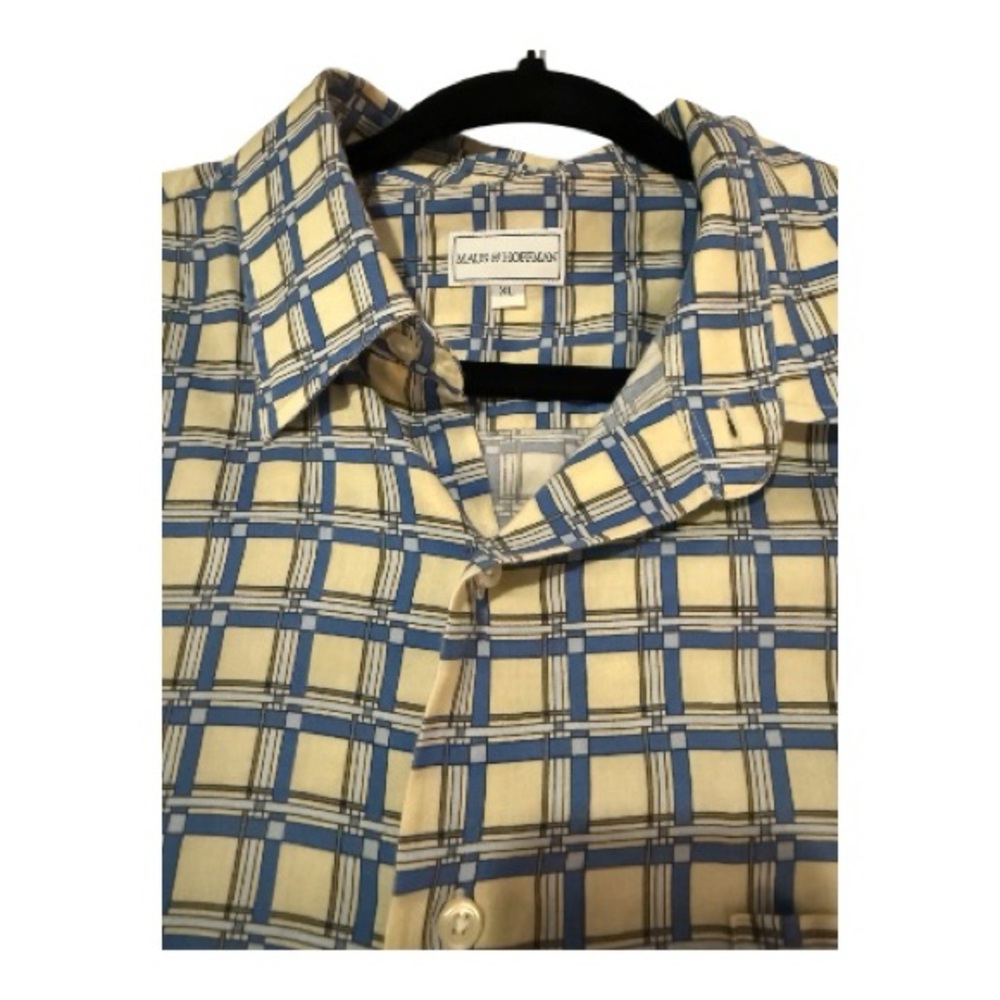 MAUS & HOFFMAN VINTAGE MEN’S XL Blue and Yellow Checkered Men's Shirt